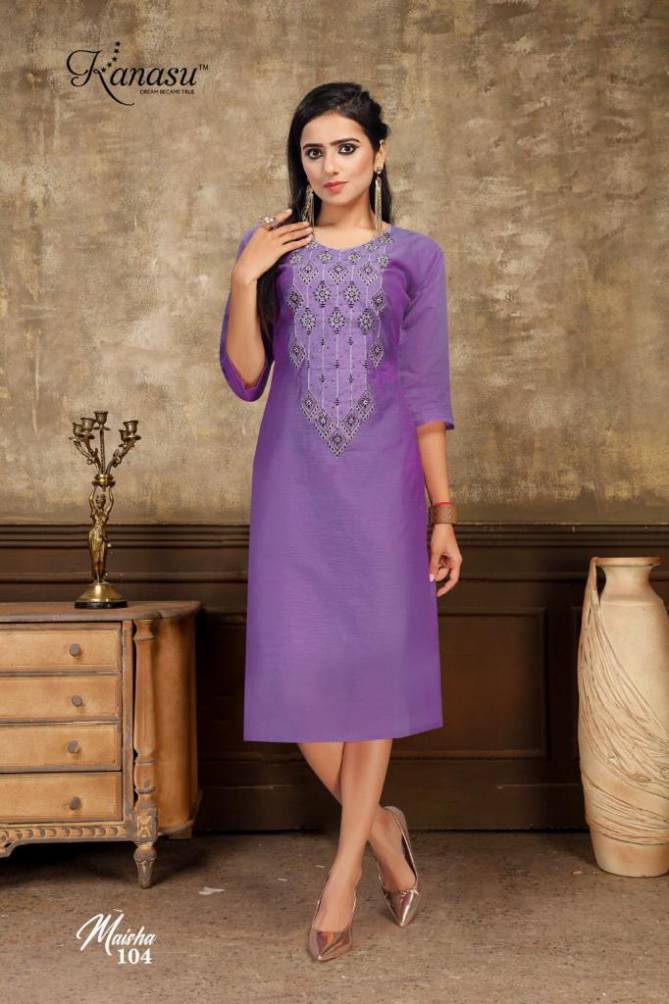 Kanasu Maisha Ethnic Wear Chanderi Silk Designer Kurti Collection